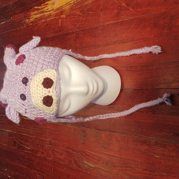 Purple Cow Knitted Hat - Picture 1 of 6